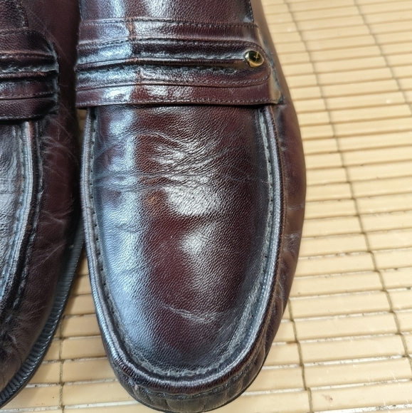 Florsheim Men's Loafer  Size 12 EEE Como Black Cherry/ Burgundy Dress Shoes - Picture 5 of 11